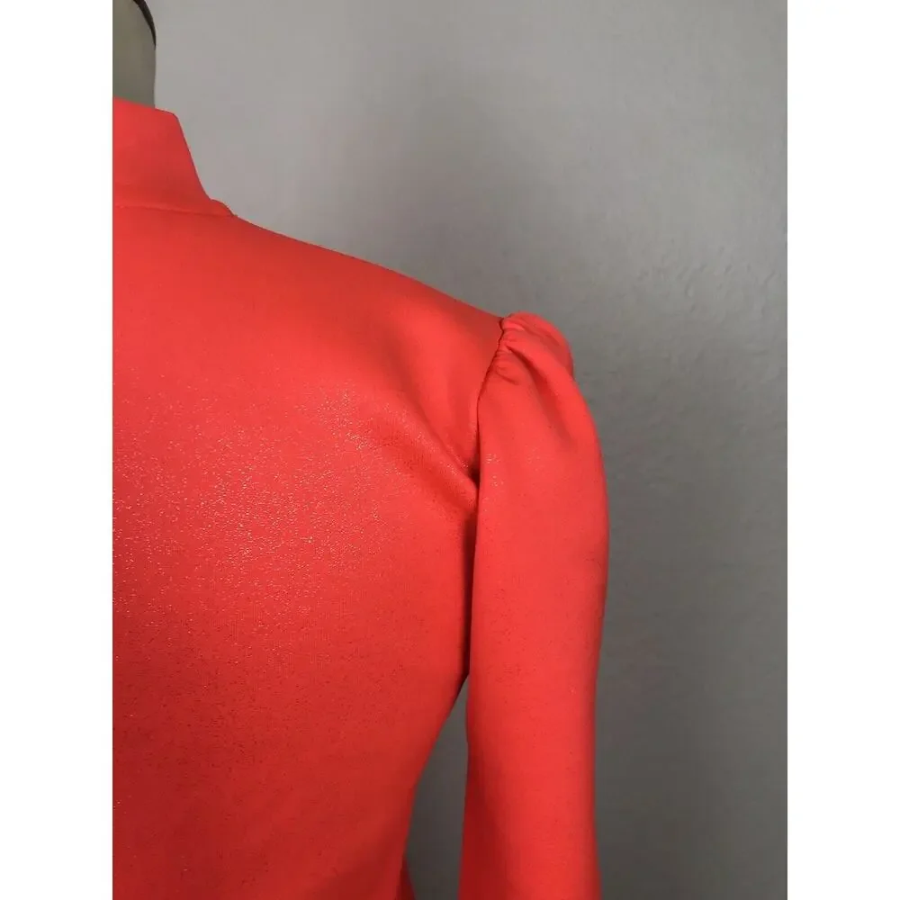 Patrizia Pepe Children Neoprene Jacket Neon Orange Metallic NWT